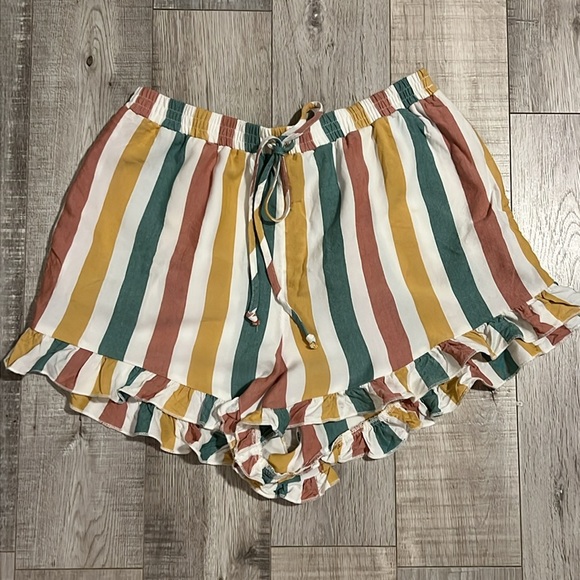 American Eagle Outfitters Striped Ruffle Shorts - Picture 3 of 11